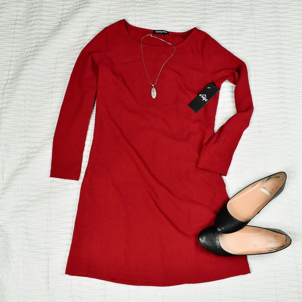 NWT American Apparel Red crepe dress